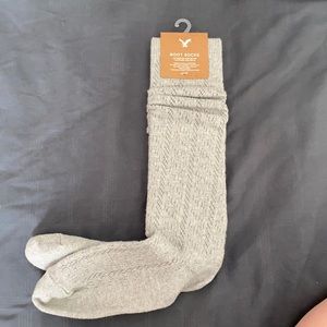 Grey sparkle boot socks
